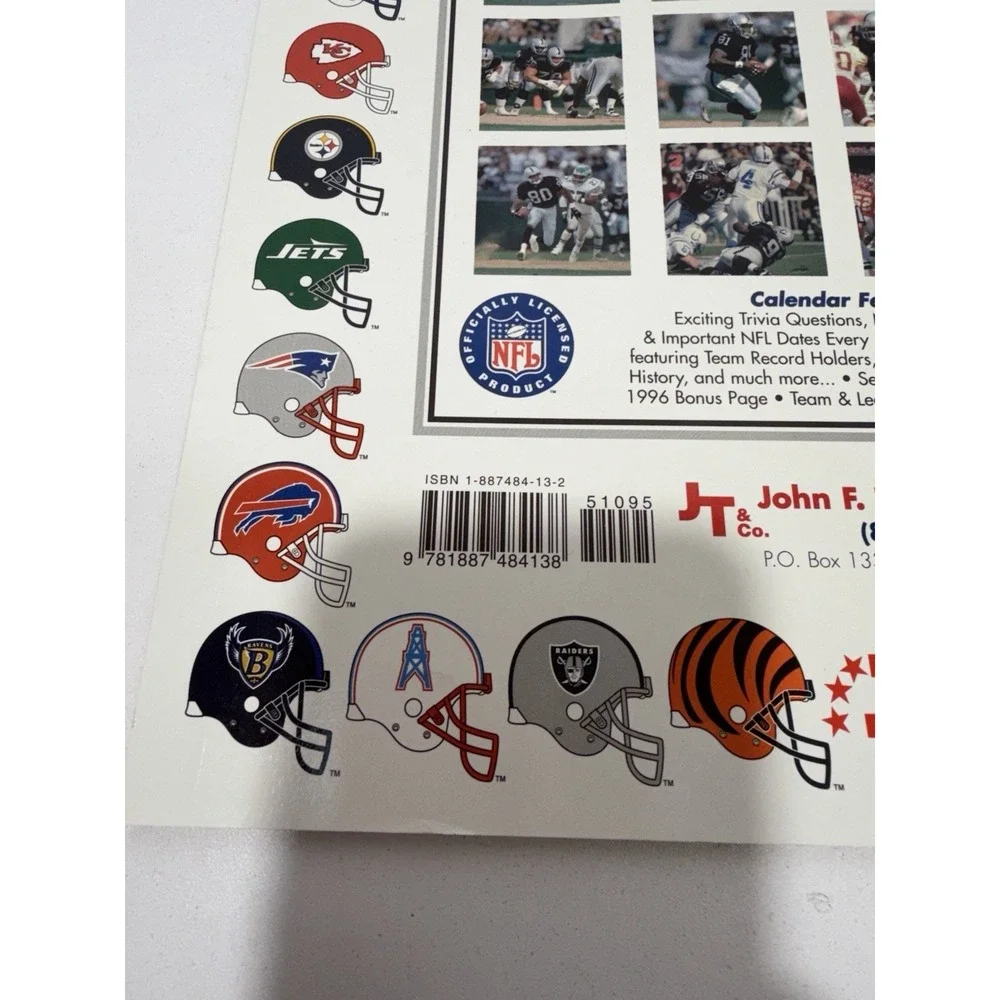 NFL Oakland Raiders Team Calendar 1997 Vintage Clean